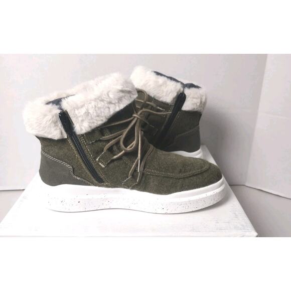 Romika Helsinki Winter Ankle Boots Faux Fur Women EU 38 Olive Green Waterproof - Picture 8 of 10